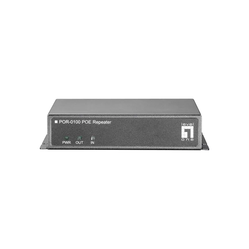 LevelOne POR-0100 repetidor PoE, en cascada, 2x Fast Ethernet, 10Base-T/100Base-TX, gris