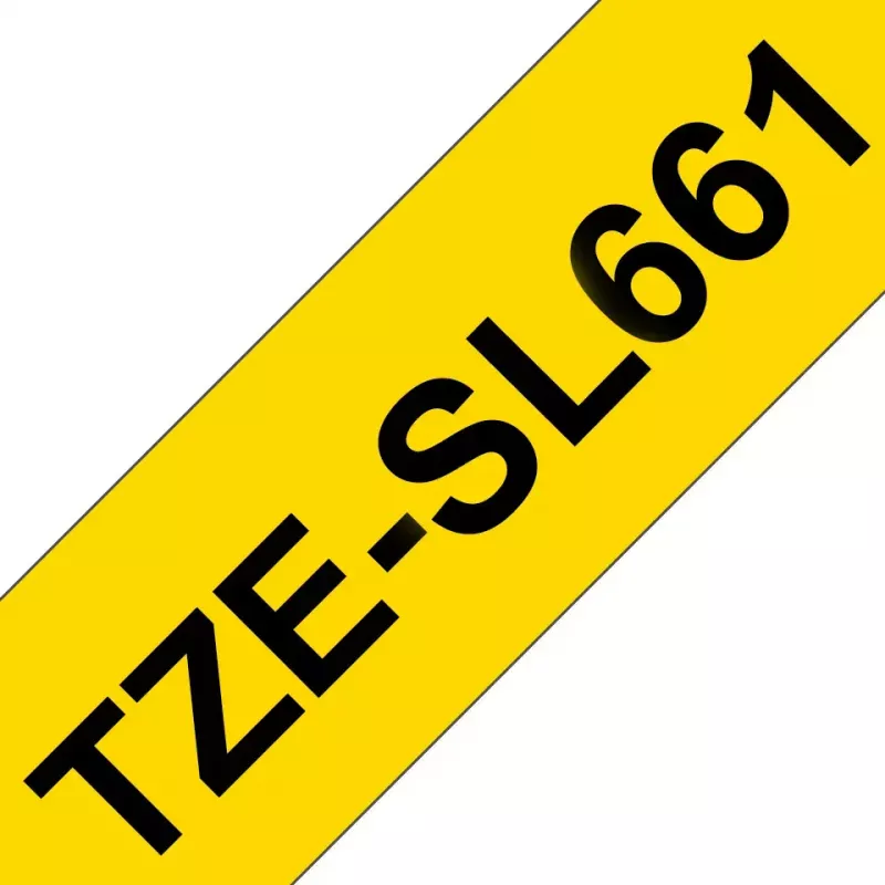 Cinta de etiquetar Brother TZE-SL661 Negro sobre Amarillo