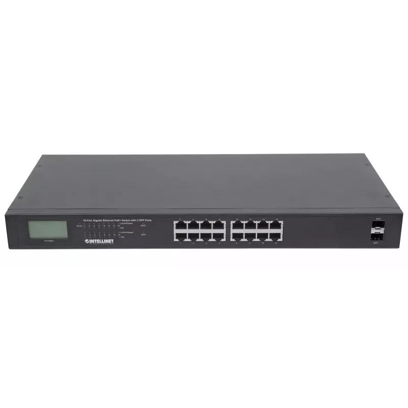 Switch no gestionado Intellinet 16 puertos Gigabit Ethernet PoE+ 370W