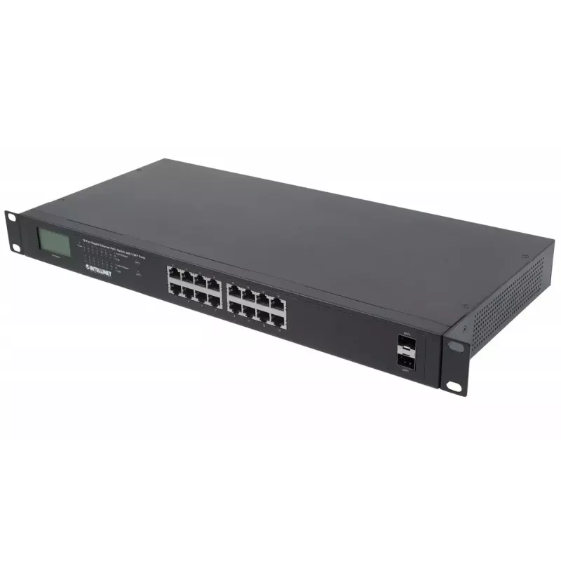 Switch no gestionado Intellinet 16 puertos Gigabit Ethernet PoE+ 370W