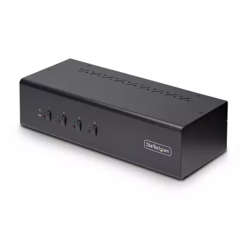Switch KVM DisplayPort de doble monitor de 4 puertos StarTech.com, 4K 60Hz, 2 puertos hub USB 5Gbps, 2 puertos USB 2.0 HID, conmutación por tecla de acceso rápido y botón, conforme a TAA – audio de 3,5 mm, HDCP