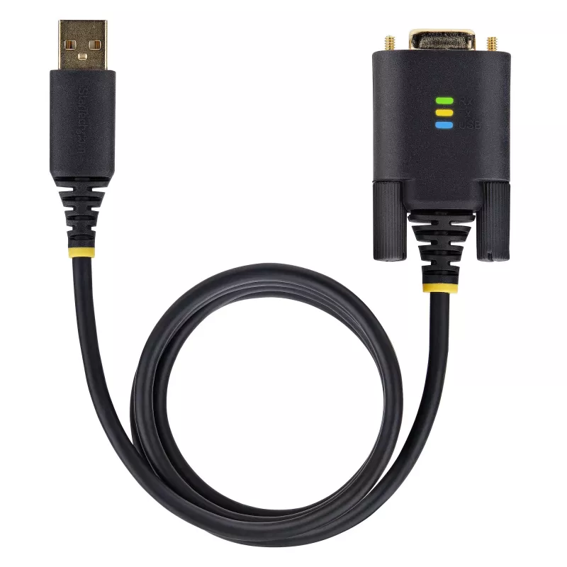 Cable adaptador USB a serie StarTech.com de 3ft (1m), conservación de COM, tornillos/tuercas reemplazables, USB-A a DB9 RS232, IC FTDI, protección ESD, Windows/macOS/Linux