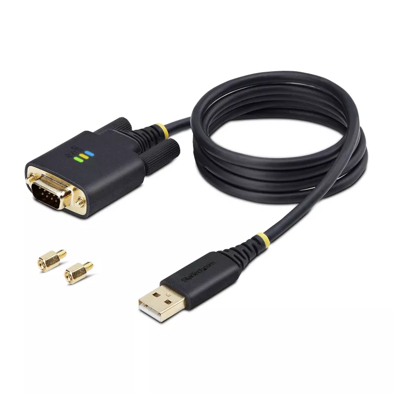 Cable adaptador USB a serie StarTech.com de 3ft (1m), conservación de COM, tornillos/tuercas reemplazables, USB-A a DB9 RS232, IC FTDI, protección ESD, Windows/macOS/Linux