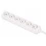 Unidad de distribución de alimentación Manhattan EU (2 polos), x6 tomas/salida, cable de 2m, 16A, Blanco, alargador, PDU, regleta de enchufes, tres años de garantía