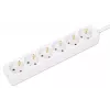 Unidad de distribución de alimentación Manhattan EU (2 polos), x6 tomas/salida, cable de 2m, 16A, Blanco, alargador, PDU, regleta de enchufes, tres años de garantía