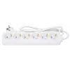 Unidad de distribución de alimentación Manhattan EU (2 polos), x6 tomas/salida, cable de 2m, 16A, Blanco, alargador, PDU, regleta de enchufes, tres años de garantía