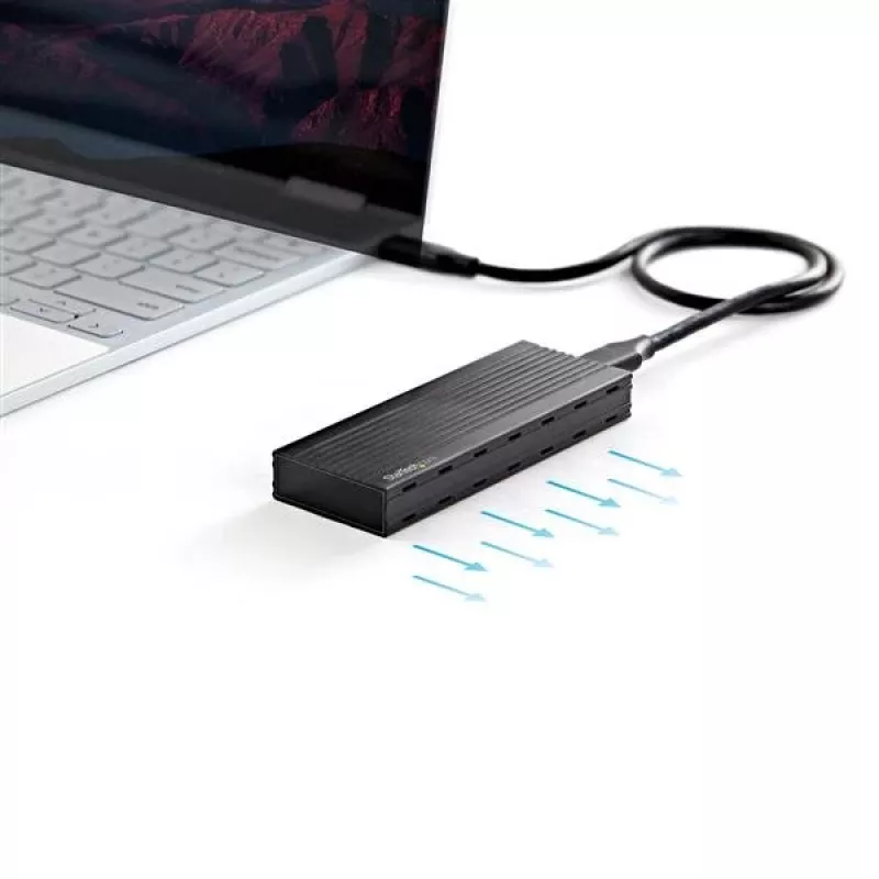 StarTech.com M2E1BMU31C carcasa USB-C 10 Gbps para SSD M.2 NVMe, PCIe, USB 3.1 Gen 2, 1 GB/s, compatible con Thunderbolt 3, aluminio, negro