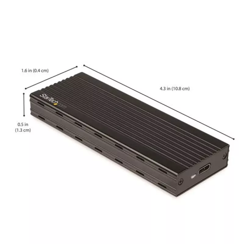 StarTech.com M2E1BMU31C carcasa USB-C 10 Gbps para SSD M.2 NVMe, PCIe, USB 3.1 Gen 2, 1 GB/s, compatible con Thunderbolt 3, aluminio, negro