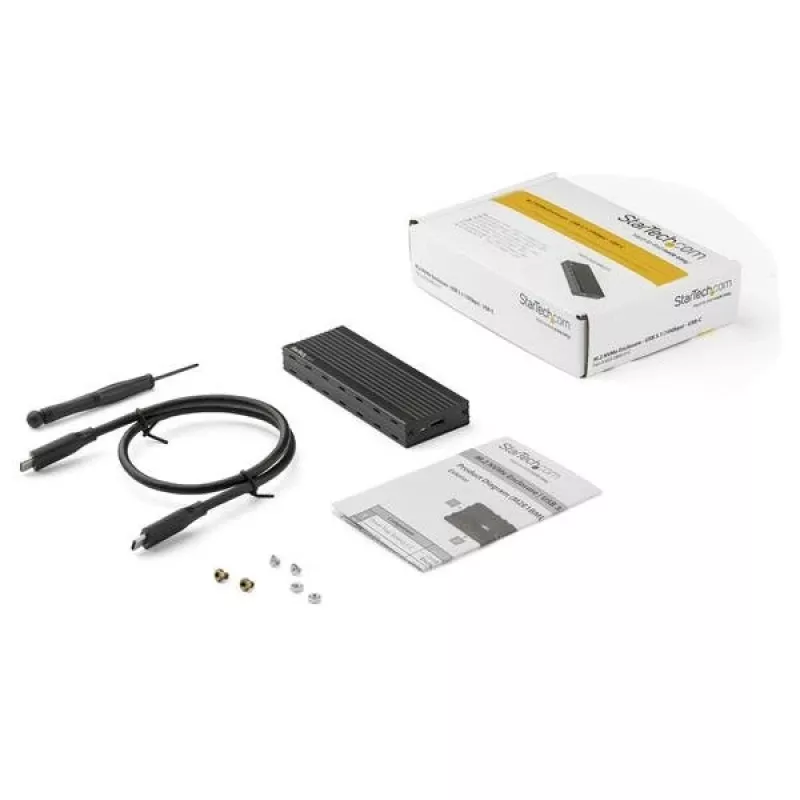 StarTech.com M2E1BMU31C carcasa USB-C 10 Gbps para SSD M.2 NVMe, PCIe, USB 3.1 Gen 2, 1 GB/s, compatible con Thunderbolt 3, aluminio, negro