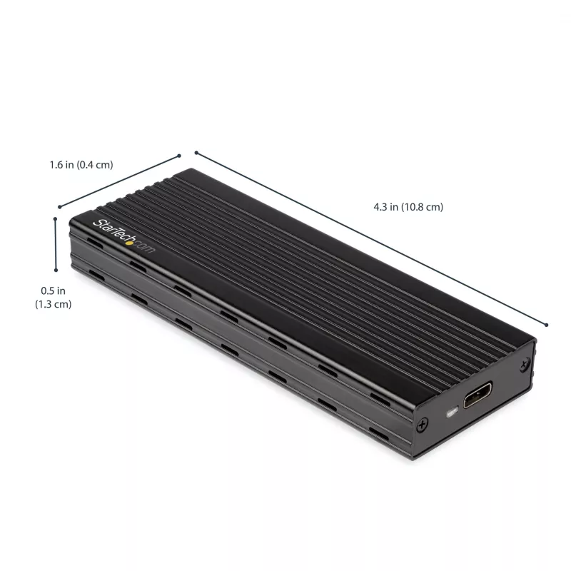 StarTech.com M2E1BMU31C carcasa USB-C 10 Gbps para SSD M.2 NVMe, PCIe, USB 3.1 Gen 2, 1 GB/s, compatible con Thunderbolt 3, aluminio, negro