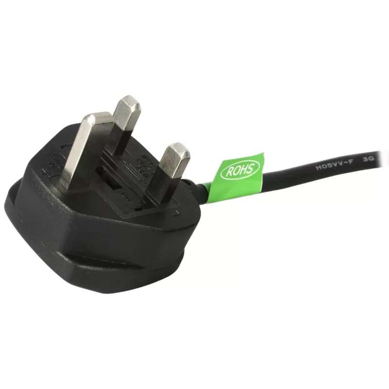 StarTech.com Cable de alimentación UK de 1,8 m, 18AWG, BS 1363 a C13, 10 A 250 V, Cable de alimentación de repuesto negro, Cable de alimentación, Cable de alimentación para PC, Cable de alimentación para TV/monitor