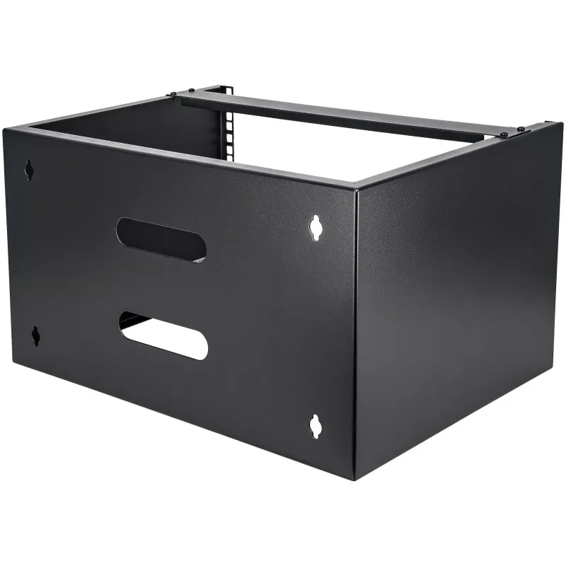 StarTech.com WALLMOUNT6 soporte de pared 6U para panel de conexiones, 19 pulgadas, 35,5 cm de profundidad, acero, negro