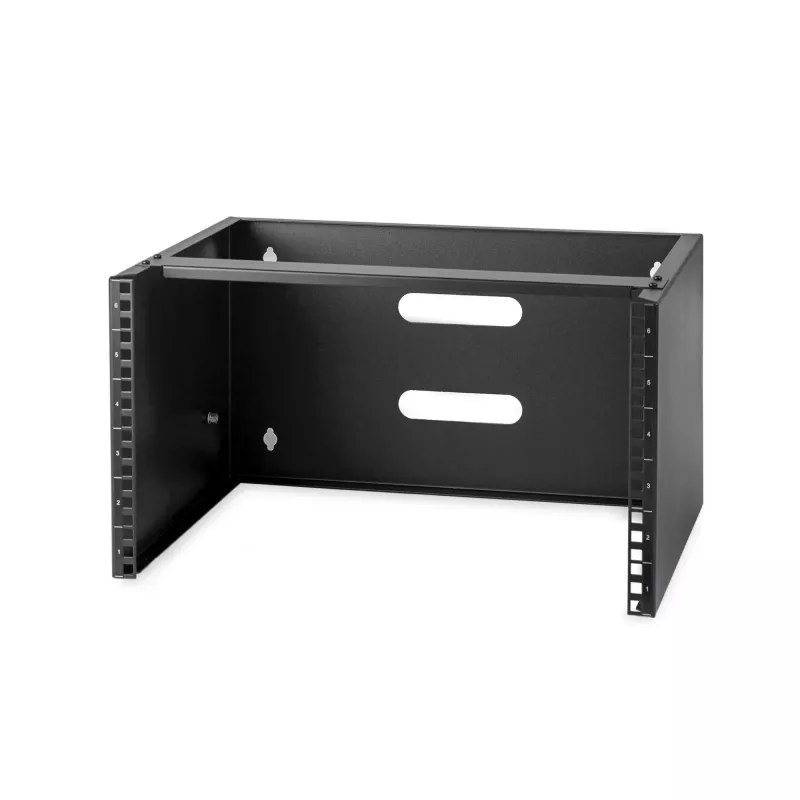 StarTech.com WALLMOUNT6 soporte de pared 6U para panel de conexiones, 19 pulgadas, 35,5 cm de profundidad, acero, negro