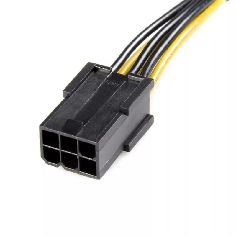 StarTech.com PCIEX68ADAP cable adaptador de alimentación PCI Express de 6 pines a 8 pines, 6 pines (H) a 8 pines (M), 15,5 cm, negro