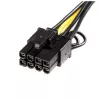 StarTech.com PCIEX68ADAP cable adaptador de alimentación PCI Express de 6 pines a 8 pines, 6 pines (H) a 8 pines (M), 15,5 cm, negro