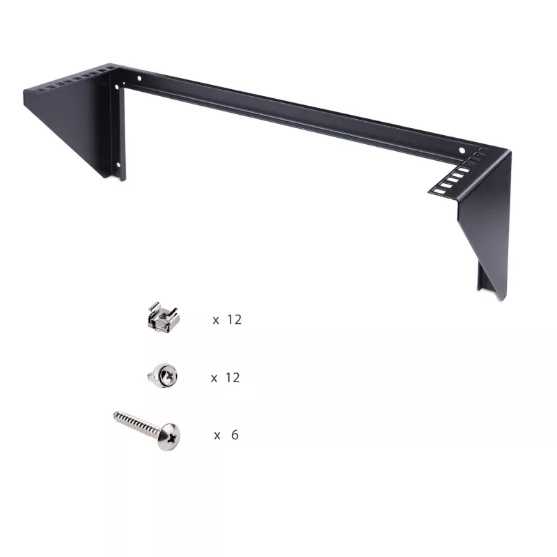 StarTech.com Soporte de rack vertical de pared 3U 19” , Soporte de pared para patch panel para equipos de datos/AV/IT/ordenador, Rack 3U para armario o sala de servidores, Capacidad de carga 150 lb (68 kg)