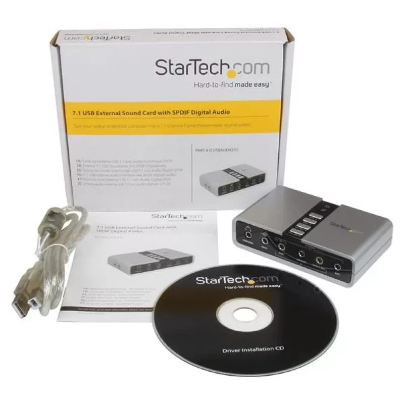 StarTech.com Adaptador de audio USB 7.1 Tarjeta de sonido externa con audio digital SPDIF
