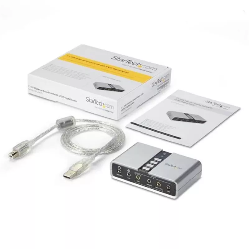 StarTech.com Adaptador de audio USB 7.1 Tarjeta de sonido externa con audio digital SPDIF