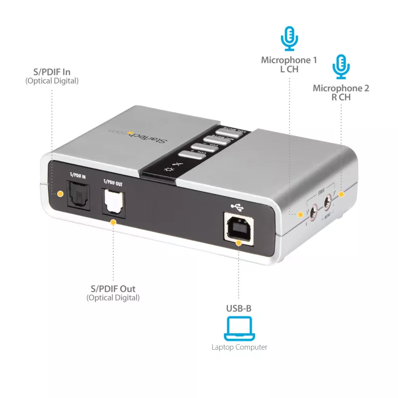 StarTech.com Adaptador de audio USB 7.1 Tarjeta de sonido externa con audio digital SPDIF