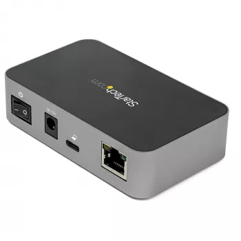 StarTech.com ~Hub USB-C 3.2 Gen 2 de 3 puertos con adaptador Ethernet – 10 Gbit/s USB Type-C a 2x puertos USB-A y 1x USB-C – Hub USB con carga rápida BC 1.2 para móviles – Hub USB-C Superspeed 10 Gbit/s