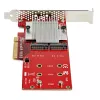 StarTech.com Tarjeta adaptadora Dual M.2 PCIe SSD – x8 / x16 Dual NVMe o AHCI M.2 SSD a PCI Express 3.0 – Compatible con M.2 NGFF PCIe (M-Key) – Compatible con 2242, 2260, 2280 – JBOD – Mac y PC