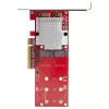 StarTech.com Tarjeta adaptadora Dual M.2 PCIe SSD – x8 / x16 Dual NVMe o AHCI M.2 SSD a PCI Express 3.0 – Compatible con M.2 NGFF PCIe (M-Key) – Compatible con 2242, 2260, 2280 – JBOD – Mac y PC