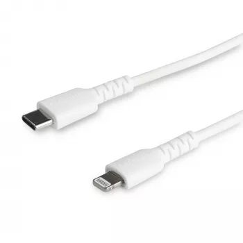 StarTech.com Cable USB-C a Lightning blanco resistente de 1,8 m – Cable de carga/sincronización USB Type-C a Lightning de fibra de aramida duradero y robusto – Certificado Apple MFi iPad/iPhone 12