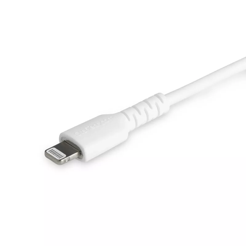 StarTech.com Cable USB-C a Lightning blanco resistente de 1 m – Cable de carga/sincronización USB Type-C a Lightning de fibra de aramida robusto – Certificado Apple MFi iPad/iPhone 12