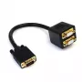 StarTech.com VGASPL1VV cable divisor de vídeo VGA a 2x VGA, HD-15 macho/hembra, 0,3 m, chapado en oro, negro