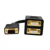 StarTech.com VGASPL1VV cable divisor de vídeo VGA a 2x VGA, HD-15 macho/hembra, 0,3 m, chapado en oro, negro