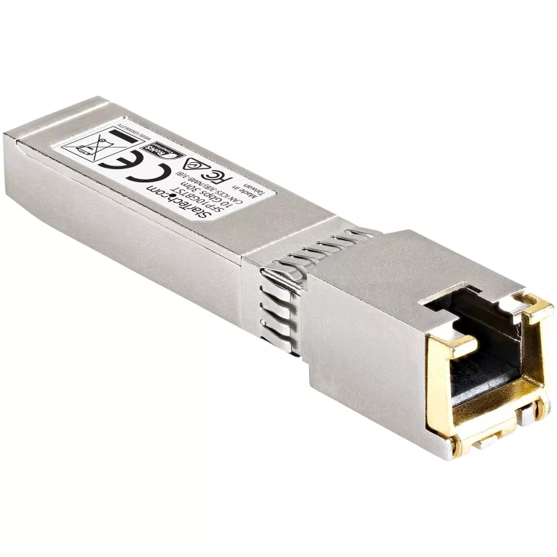 StarTech.com Módulo SFP+ compatible con Cisco SFP-10GB-TC – 10GBASE-T – SFP a RJ45 Cat6/Cat5e – SFP+ Gigabit Ethernet 10GE – RJ-45 30m – Cisco Firepower, ASR1000, ASR9000