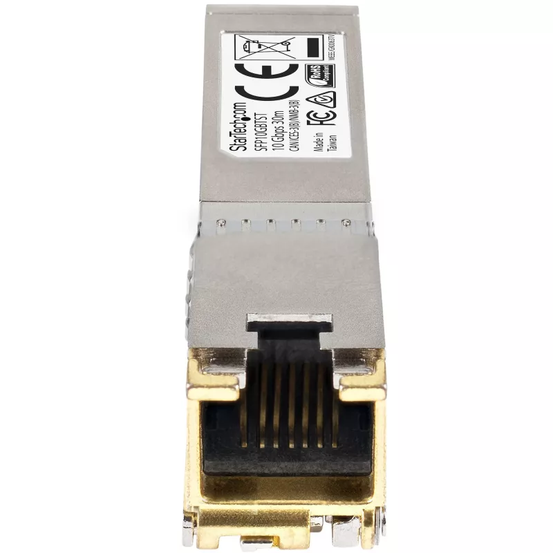 StarTech.com Módulo SFP+ compatible con Cisco SFP-10GB-TC – 10GBASE-T – SFP a RJ45 Cat6/Cat5e – SFP+ Gigabit Ethernet 10GE – RJ-45 30m – Cisco Firepower, ASR1000, ASR9000