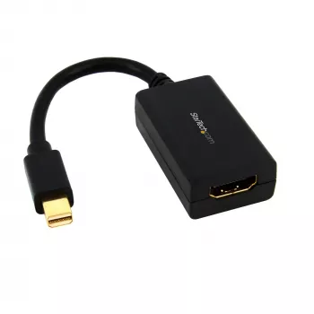 StarTech.com MDP2HDMI adaptador de Mini DisplayPort a HDMI, conversor de vídeo pasivo, 1080p (hasta 1920x1200), compatible con Thunderbolt, mDP macho – HDMI hembra, negro