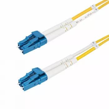 StarTech.com Cable de fibra óptica monomodo dúplex LC a LC (UPC) OS2 de 2m, 9/125µm, 100G, insensible a curvaturas, baja atenuación de inserción – Cable de parcheo de fibra LSZH