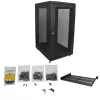StarTech.com Armario rack de servidor de 4 postes 24U, armario rack de datos de 19 pulgadas con cerradura para equipos informáticos/AV/IT, rack de oficina/red doméstica con ruedas y guías de montaje ajustables