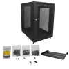 StarTech.com Armario rack de servidor de 4 postes 18U, armario rack de datos de 19 pulgadas con cerradura para equipos informáticos / AV / IT, rack de oficina / red doméstica con ruedas y guías de montaje ajustables