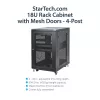 StarTech.com Armario rack de servidor de 4 postes 18U, armario rack de datos de 19 pulgadas con cerradura para equipos informáticos / AV / IT, rack de oficina / red doméstica con ruedas y guías de montaje ajustables