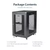 StarTech.com Armario rack de servidor de 4 postes 18U, armario rack de datos de 19 pulgadas con cerradura para equipos informáticos / AV / IT, rack de oficina / red doméstica con ruedas y guías de montaje ajustables