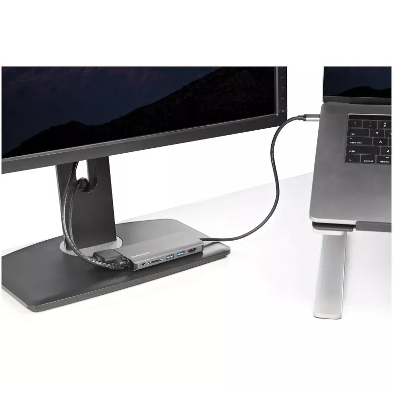 StarTech.com Adaptador multipuerto USB-C – Dock de viaje mini USB-C con HDMI 4K o VGA 1080p – Hub 3x USB 3.0, SD, GbE, audio, PD 100W Pass-Through – Estación de acoplamiento portátil para portátil/tablet
