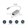 StarTech.com Adaptador de red USB-C a Gigabit – plateado, con cable, USB, Ethernet, 5000 Mbit/s, plateado