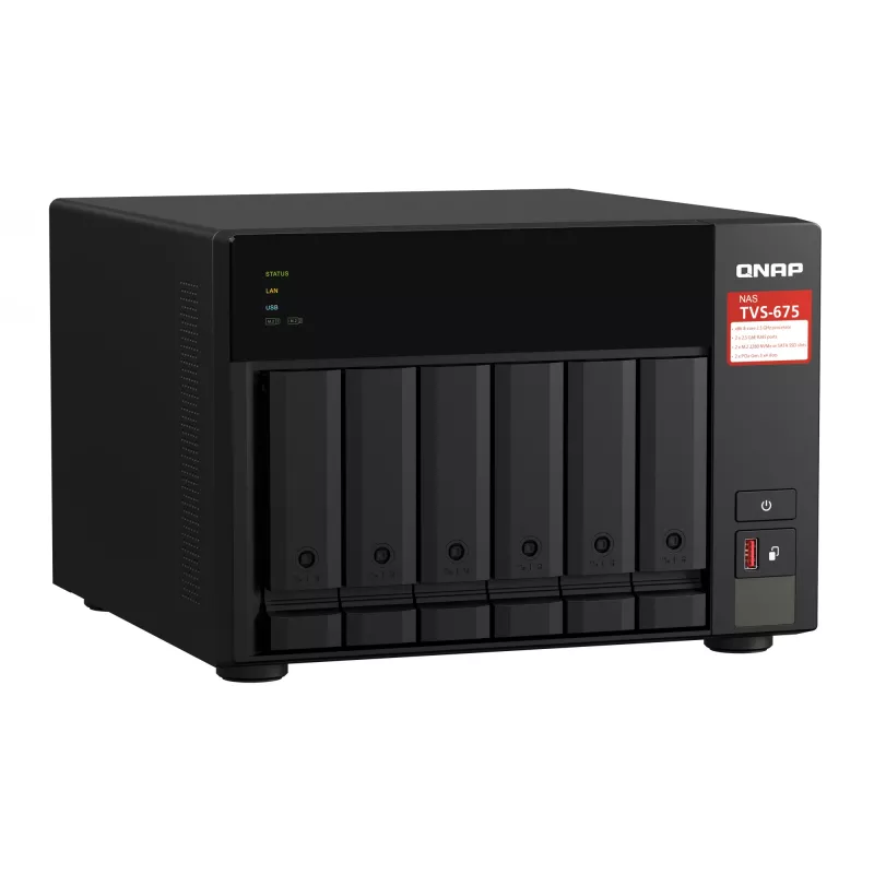 QNAP TVS-675 NAS torre ZhaoXin KaiXian KX-6000 KX-U6580 8 GB DDR4 0 TB QuTS hero Black