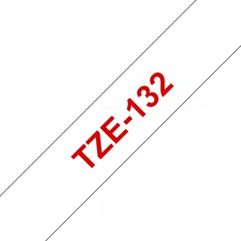 Cinta laminada Brother TZe132 12 mm rojo sobre transparente