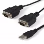 StarTech.com Cable adaptador USB a serie RS232 FTDI de 1,8 m y 2 puertos con retención de COM, adaptador USB a RS232 - TAA