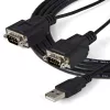 StarTech.com ICUSB2322F cable adaptador FTDI de USB a serie RS232 de 2 puertos, USB 2.0, 2,1 m, negro