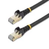 StarTech.com Cable Ethernet CAT6a de 10m – 10 Gigabit blindado, snagless, RJ45, cable de parcheo 100W PoE – cable de red 10GbE STP con alivio de tensión – negro, probado individualmente/cableado certificado UL/TIA