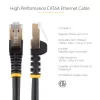 StarTech.com Cable Ethernet CAT6a de 10m – 10 Gigabit blindado, snagless, RJ45, cable de parcheo 100W PoE – cable de red 10GbE STP con alivio de tensión – negro, probado individualmente/cableado certificado UL/TIA