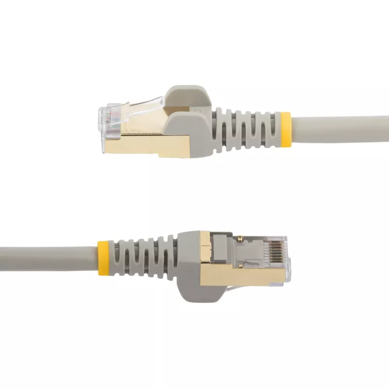 StarTech.com Cable Ethernet CAT6a de 10m – 10 Gigabit blindado, snagless, RJ45, cable de parcheo 100W PoE – cable de red 10GbE STP con alivio de tensión – gris, probado individualmente/cableado certificado UL/TIA