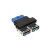 Adaptador USB 3.0 InLine interno 2x USB A hembra a cabecera de placa base