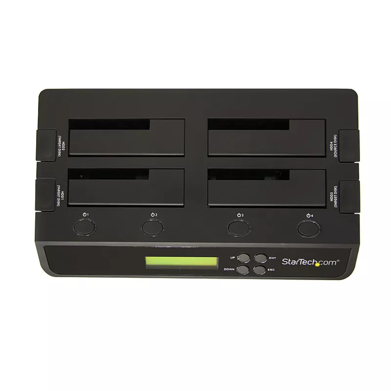 StarTech.com Dock duplicador de discos duros SATA independiente 1:3 USB 3.0 eSATA de 4 bahías