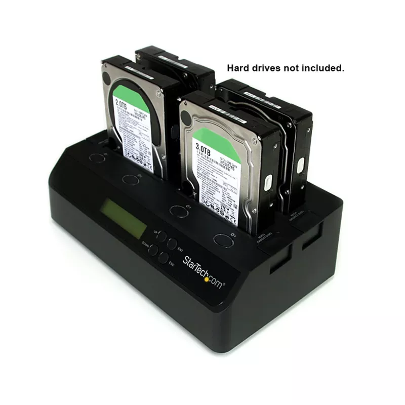 StarTech.com Dock duplicador de discos duros SATA independiente 1:3 USB 3.0 eSATA de 4 bahías